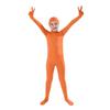 Masquerade Orange Halloween Jumpsuit with Yellow Beard and Exposed Face