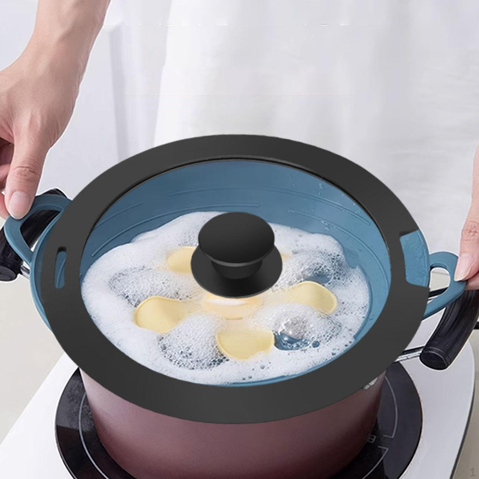 

Glass Top Lid with Silicone Edge for Kitchen Use Black S