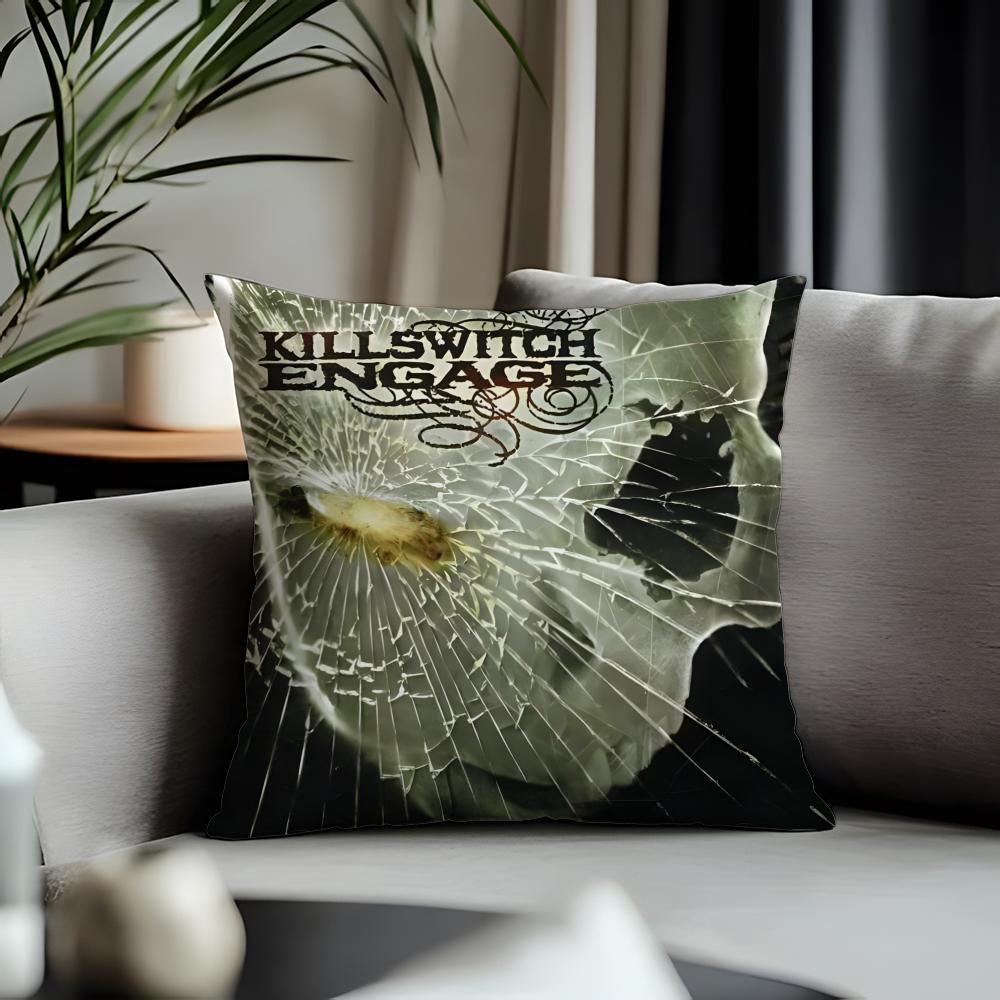 Trending Kkillswitch Engageied Cushion Cover Antidustmite Pillowcase Invisible Zipper Silky Short Plush Sofa Cushion Cover