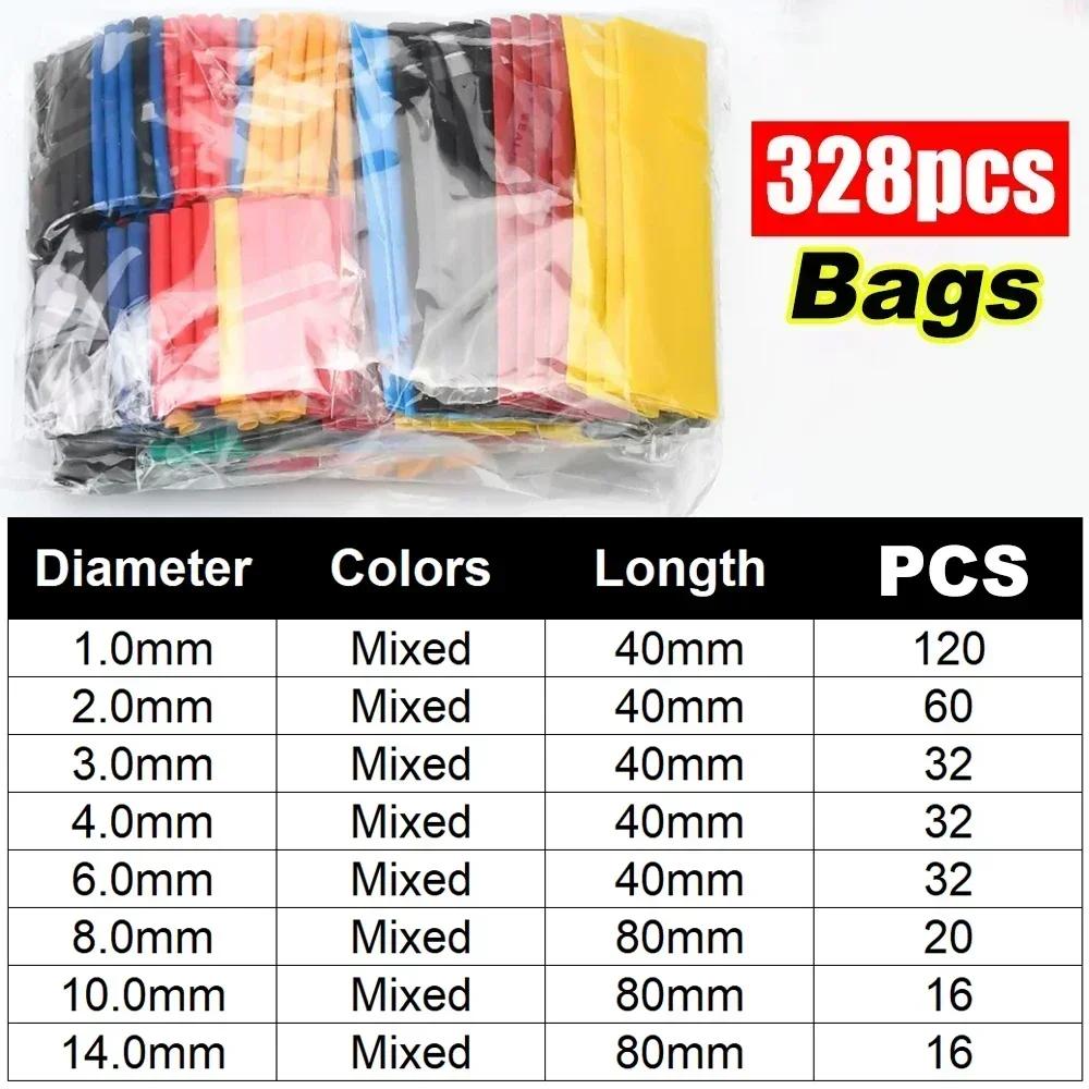 800PCS Heat-shrinkable Sheath Heat Shrink Tubes Set Thermoretractile Tube Charger Cable Protector Line Bar Electric Wire Sheath