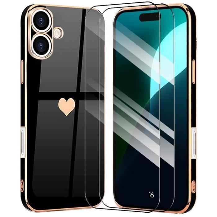 Protective Case - Booling - Iphone 16 - Liquid Silicone - Heart Pattern - Shockproof