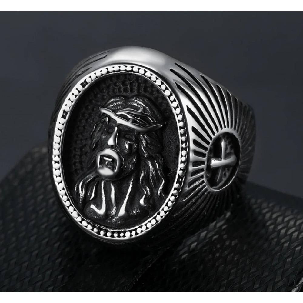

Кольцо из титановой стали для мужчин, винтажный европейский американский стиль, креативные модные украшения 15