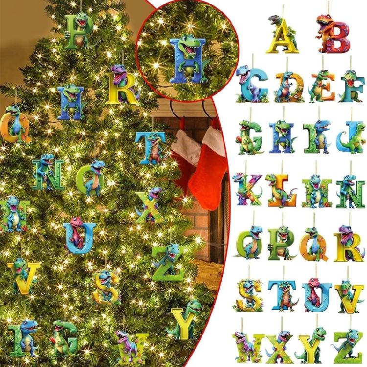 26 Letter Christmas Tree Ornament New Years Animal Christmas Hanging Pendant