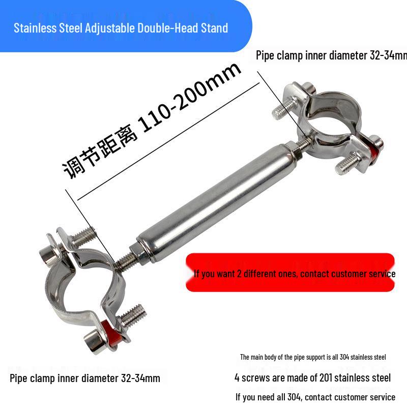 Justerbar Dubbelskikts Rostfritt Stål Dubbelhuvud Rörklämma