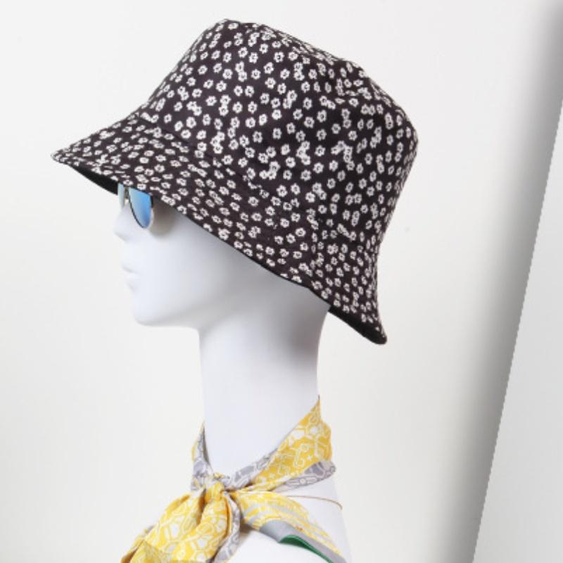 Hat Versatile Style Flower Print Womens Sunshade Hatscaps Fishermans