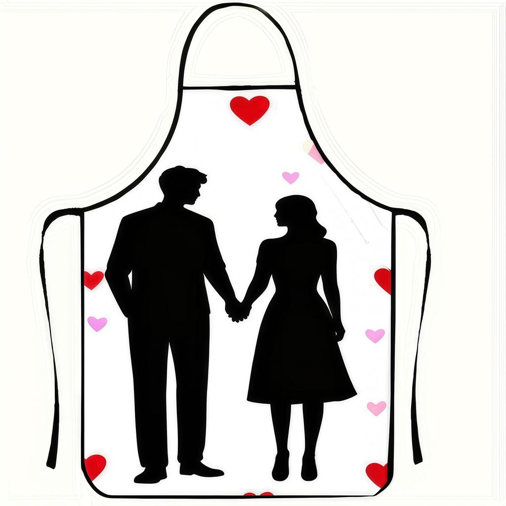 Valentine's Day Series Printed Thick Kitchen Apron - A Popular Product That Is Stain-resistant Apron.