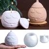 3D Santa Claus Candle Jar Silicone Mold DIY with Lid Storage Box Casting Molds Plaster Resin Crafts Making Christmas Ornament