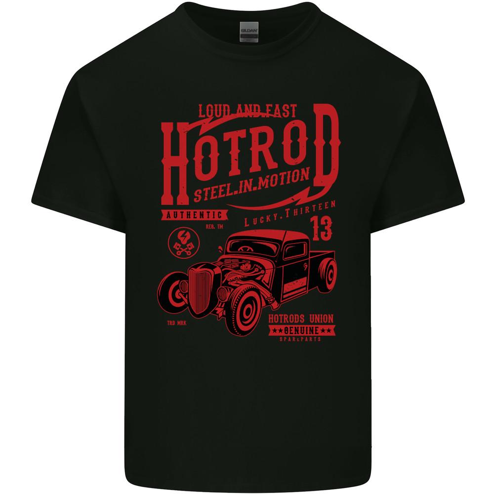 Hotrod Stål i Rörelse Hot Rod Dragster Bil Herr Lätt Bomull T-shirt Unisex T-shirt