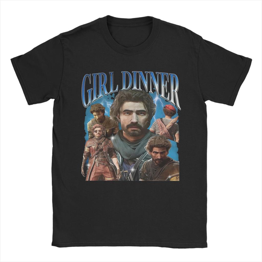 Girl Dinner Gustave Clair Obscur Expedition 33 T-Shirts Herren Baumwolle Lustige T-Shirts Rundhals T-Shirt Kurzarm Oberteile Party