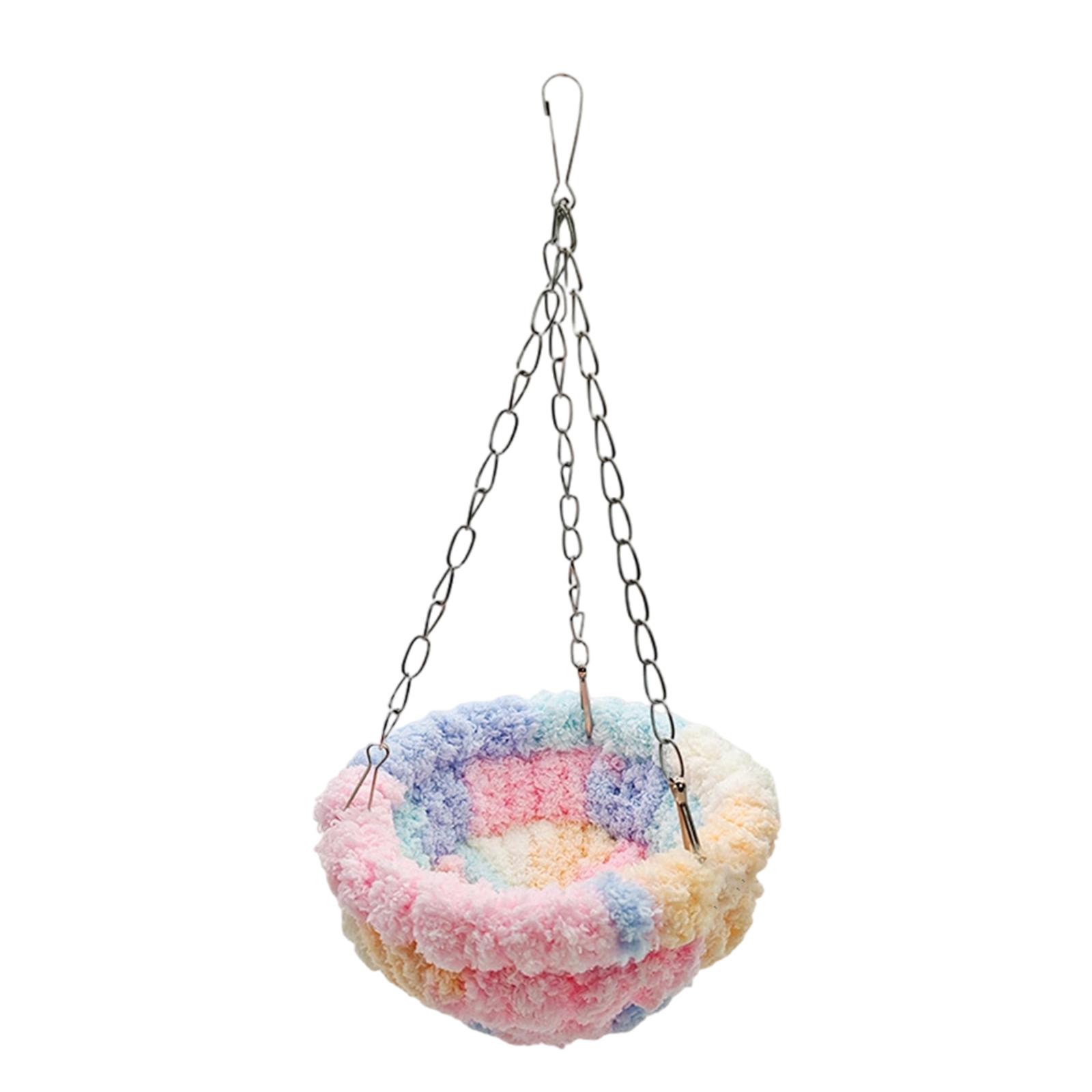 

Winter Warm Bird Nest Bed Hanging Hammock Cage Accessory Cozy Wool Rest for Small Parrots Budgies Cockatiels рожевий