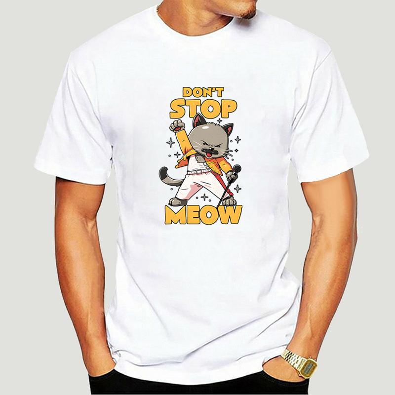 Lustiges Grafik-T-Shirt DON'T STOP MEOW Herren T-Shirt Druck Rap Rock Katze Kurze Ärmel Hip Hop Streetstyle Niedlich Cool Herren T-Shirts