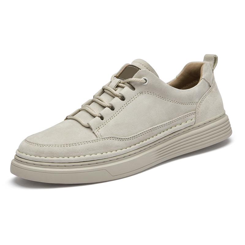 Men s Trendy British Casual Leather Sports Board Shoes, Retro Workwear Style 37