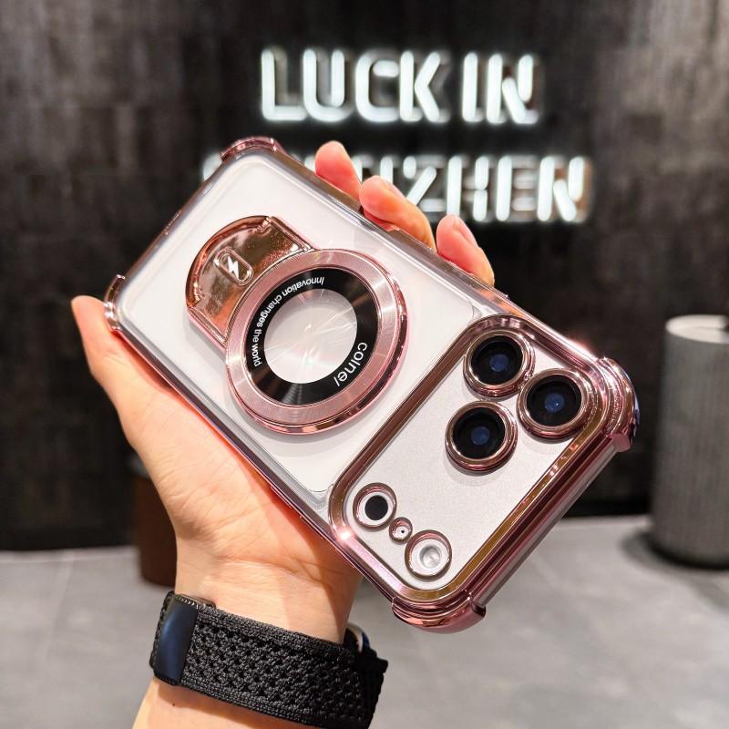 Magnetic Case For Xiaomi 15T Pro 14T 17 13T Redmi 15 15C 14C 13 K90 Stand Trolley Holder Shockproof Luxury Soft Clear Back Cover