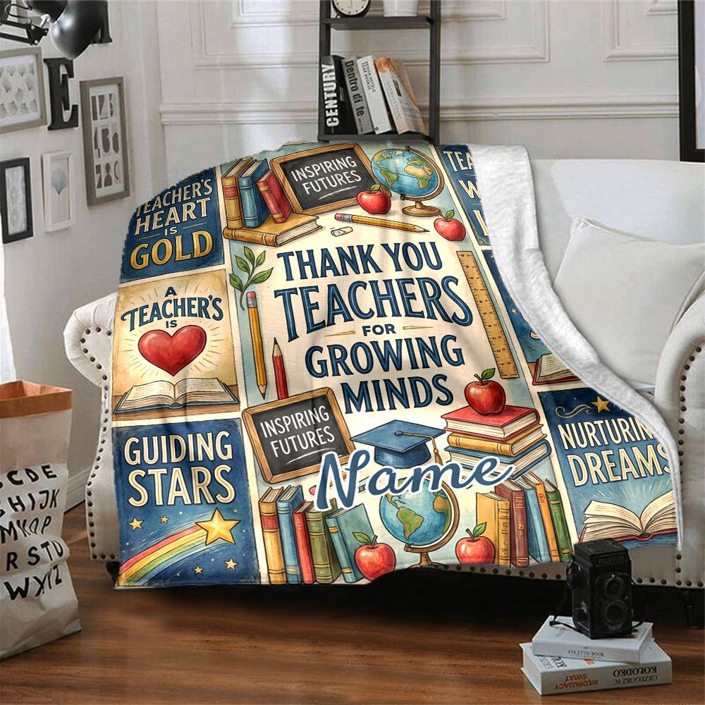Teacher Appreciation Home Blanket Customize Your Names Soft Cozy Lightweight Allseason Multipurpose Blanket For Picnics Sofas Offices Beds Living