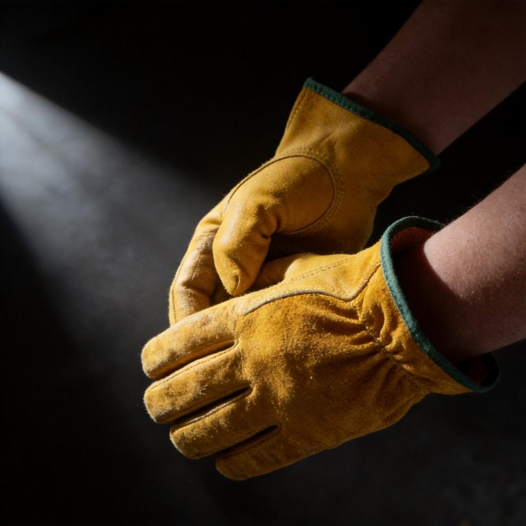 Work Gloves Cowhide Leather Gardening Mechanical Welding Safety For Industrial Use