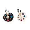 Vibrant Enamel Paint Palette Brooch Adorned With Rhinestones Zinc Alloy Construction Unisex Stylish Lapel Pin
