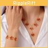 Autumn Red Maple Leaf Necklace For Women Men With Alloy Pendant And O Link Chain