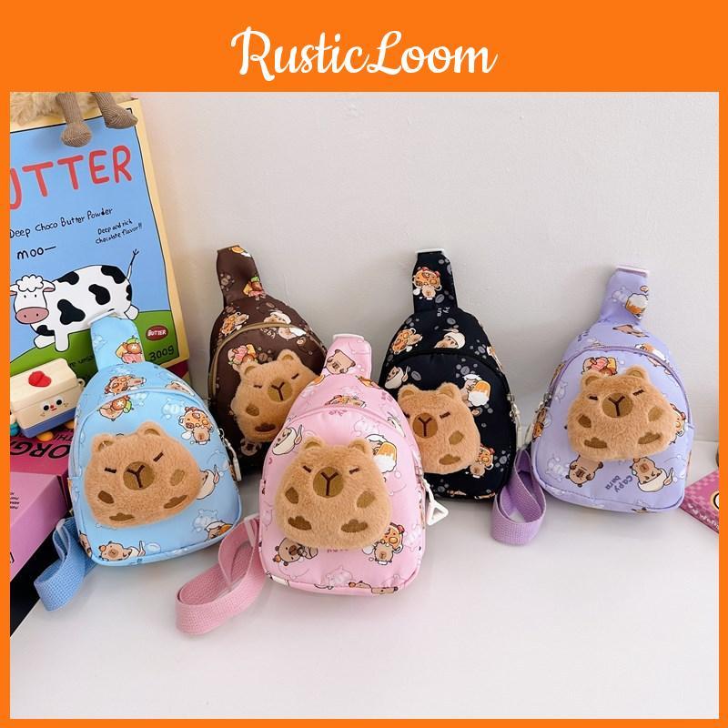 Fun And Colorful Plush Chest Bag For Kids With Adorable Cartoon Print And Lightweight Design For Wear Daily