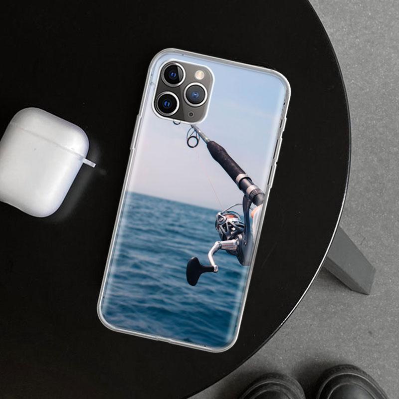 Carp Fish Fishing Rod Hook Phone Case Cover for iPhone 18 11 12 13 Mini 14 15 Plus 16 Pro Max 17 Air 7 8 + SE Art Customized Fundas