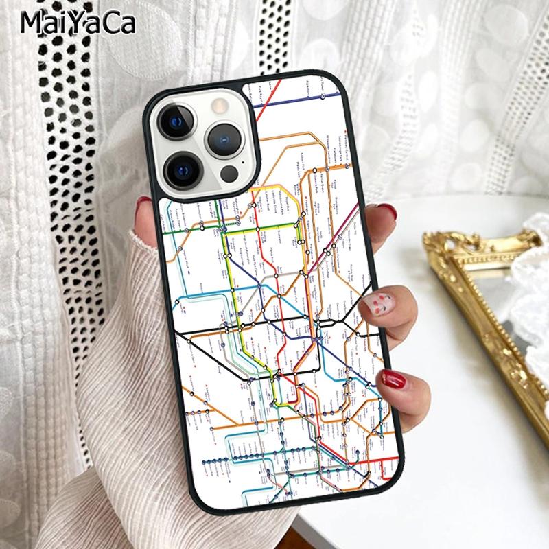 

London Underground Tube Map Phone Case Cover For iPhone 17 Air 16 16e 15 plus 11 12 13 14 pro max shell coque iPhone 11pro max