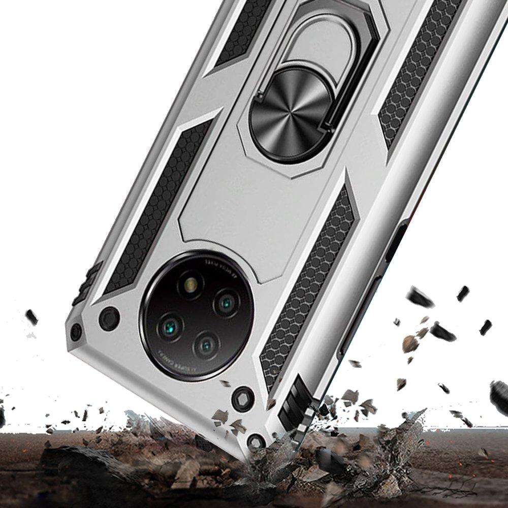 Armored case for Xiaomi Redmi Note 9T 5G, Nox Case Ring, silver