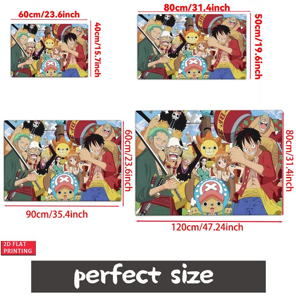 Anime Straw Hat Crew Doormat, Cartoon Pirate Non-slip Floor Mat, Decorative Entrance Rug for Home Living Room Bedroom Game Room