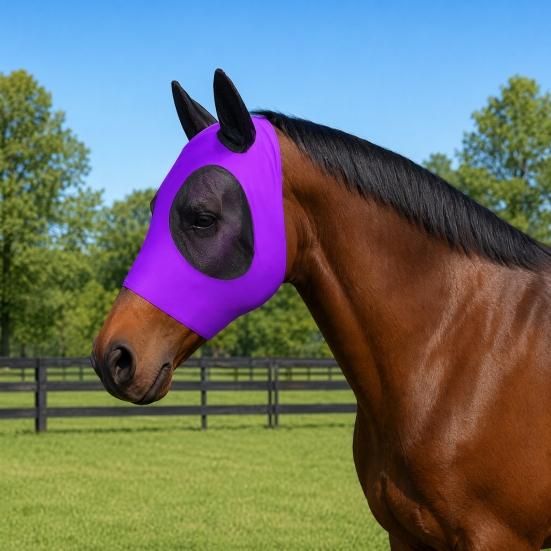 Horse Fly Mask, with Wide Eye Opening Space, Soft Lightweight Breathable Mesh Mask, for Insect And UV Protection