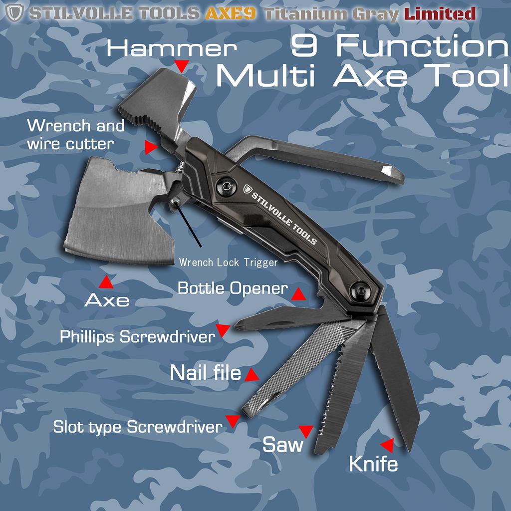 Axe Nine with 9 Includes Wire Bottle Phillips Flathead Nail and STILVOLLE A Tool That Can Be Kept On Hand for and Emergency Created from the Ideas of
