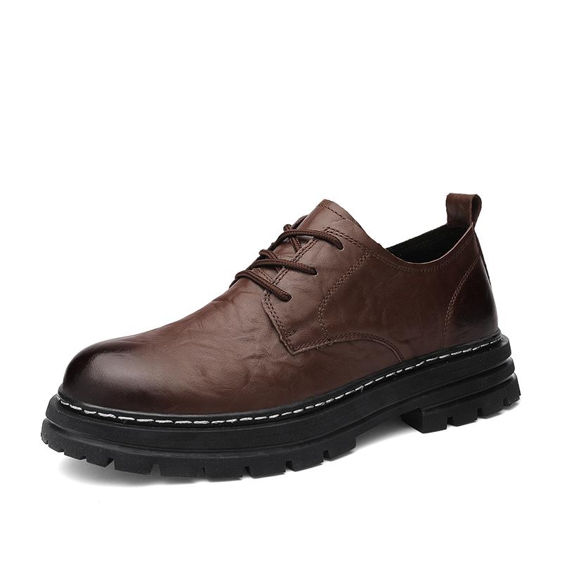 

Модная мужская обувь на толстой подошве, стиль из натуральной кожи, свадебное платье жениха, вечеринка, черная и коричневая, роскошная, взрослая обувь, классическая, ретро 46 коричневый