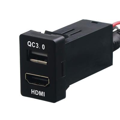 TOYOTA HDMI Connection Unit for Toyota Vehicles, Input Port, QC3.0 Rapid Charging USB Port, Audio Parts, Switch Hole Panel