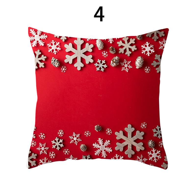 Merry Christmas Cushion Cover Xmas Pillowcase Happy New Year Navidad Santa Claus Red Pillow Cover Ornament Gifts Home Decor