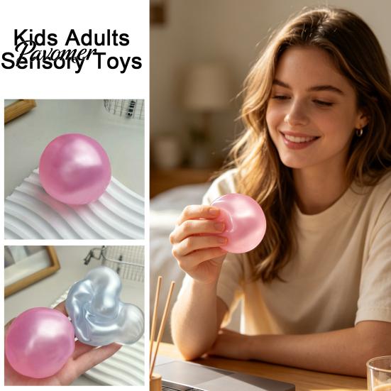 Stressabbau-Bälle Formbarer Ball Fidget Spielzeug, Angst Perlmuttfarben Knetbar Dehnbar Weich Formbar Schreibtischspielzeug für Kinder Erwachsene
