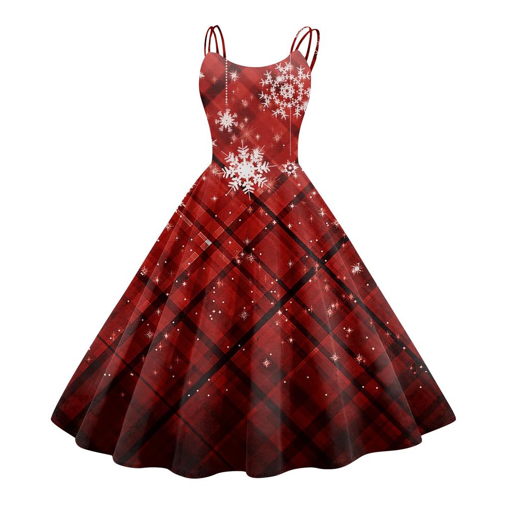 Women's Fashion Sexy Strapless Gothic Cocktail Christmas Graphic Printed Vintage Long Dresses