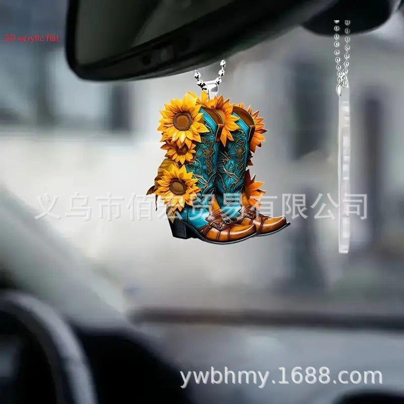 

Руководство Акриловый Яркий Цветок Ботинки Брелок Милое Украшение для Авто Креативный Подарок для Любителей Авто 3