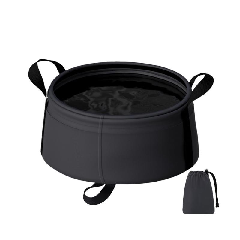 Folding Bucket Multipurpose Water Container 58G Portable Washbasin Shower for Outdoor Use Easy to Store and Carry