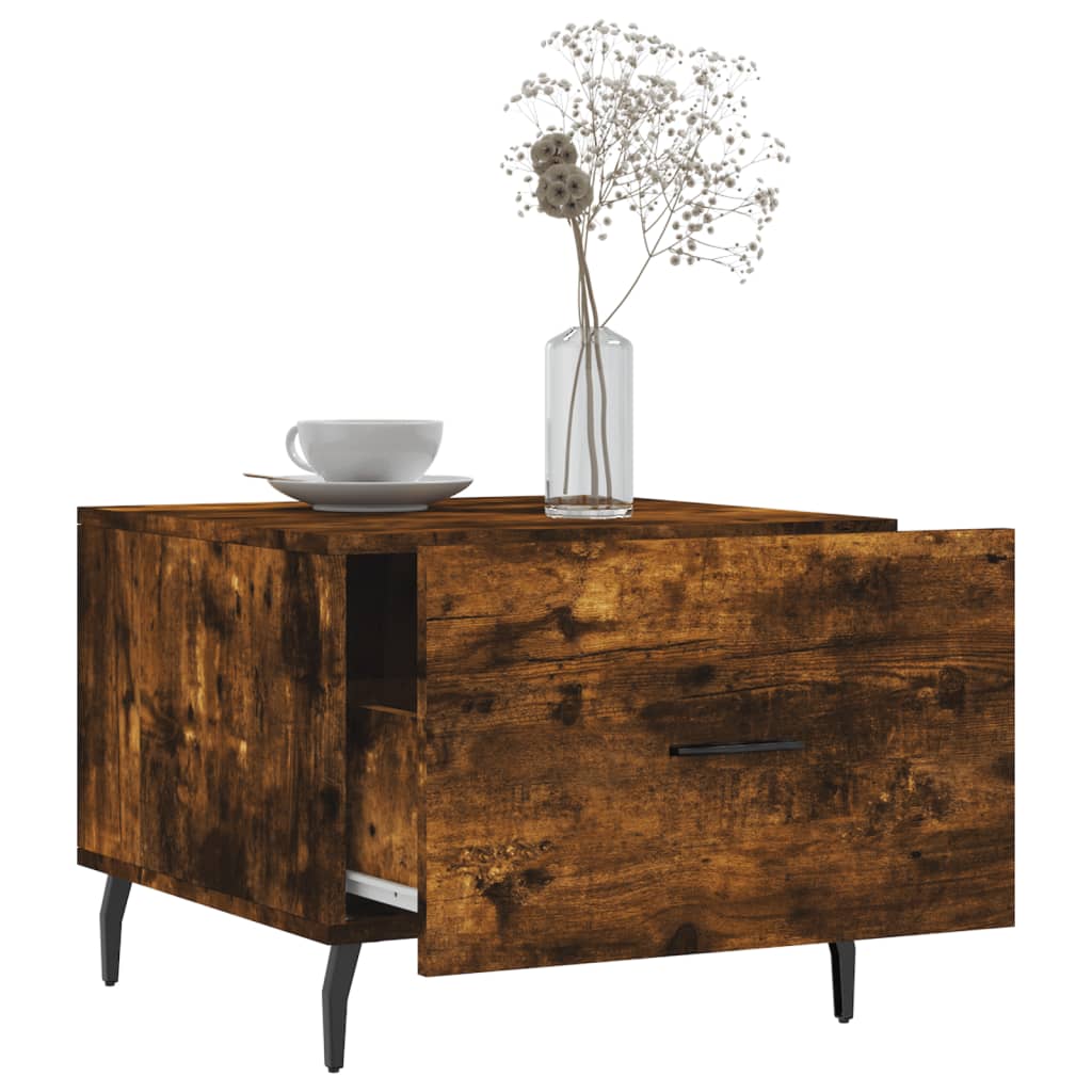 Coffee Tables (2 Pcs) Smoked Oak 50x50x40 Cm Engineered Wood