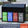 Large Outdoor Stainless Steel Trash Can with Three or Four Compartments for Streets, Parks, and Communities