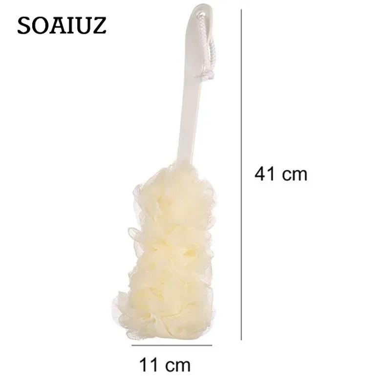 1 st Långt handtag Hängande mjukt nätrygg Body Bad Dusch Scrubber Borste Svamp För Badrum Dusch Borste