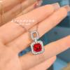 Fashion Luxury Colored Treasure Sugar Tower Ring High Carbon Diamond Premium Pendant Necklace Earrings Earrings Set Women