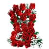 Creative Icon Rose Bouquet 10328 Brick Set Artificial Flowers Christmas Home Decor Festive Centerpiece Holiday Gift for Annivers