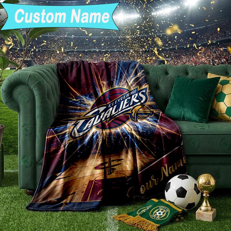 Custom Name Blanket football Cavaliers Logo Blanket Bedding Blanket for Travel, Camping, Living Rooms, Offices, Sofas, Fan Christmas gift