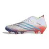 adidas Predator Edge.1 FG Pakiet Al Rihla - Białe Męskie Sneakersy Cloud-White Solar-Yellow Power-Blue GW1028