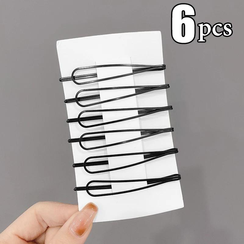 3/12Pcs Black Hair Clips Bobby Pins Wavy Fashion Hairpins Metal Barrettes Invisible BB Clip Wave Hairgrip Hair Clips Accessories
