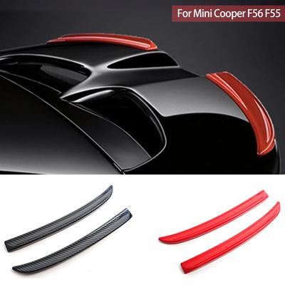 2Pcs Car Rear Spoiler Extension Lip Fins Spoiler Vermelho Fibra de Carbono Cor Preta Auto Parte Styling para Mini Cooper F56 F55