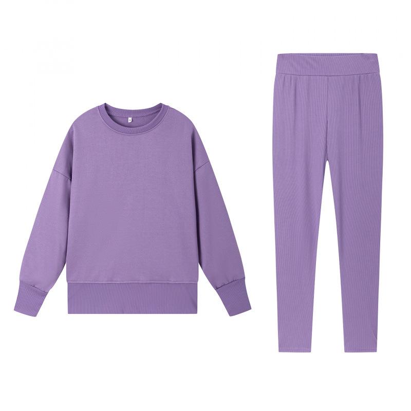 Women's European & American Casual Loose Sweatshirt and Skinny Pants Set - 2025 Autumn/Winter Collection