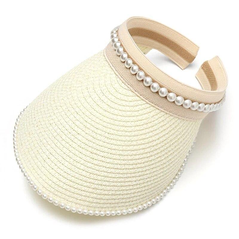 

Модная женская пустая шляпа от солнца, женская летняя уличная пляжная шляпа с защитой от ультрафиолета, шляпа с большими полями, женские соломенные кепки ручной работы с козырьком от солнца белый