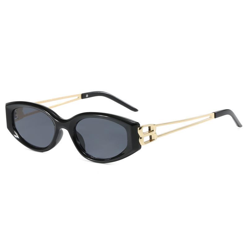 Korean-Style Oval Frame Sunglasses - Trendy UV-Protection Eyewear Inspired by European & American Influencers