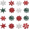 (50 Pieces) Christmas Snowflakes, Multicolored Wooden Pieces, Mixed Shapes, Wooden Snowflakes, Christmas Decorations, Pendants,
