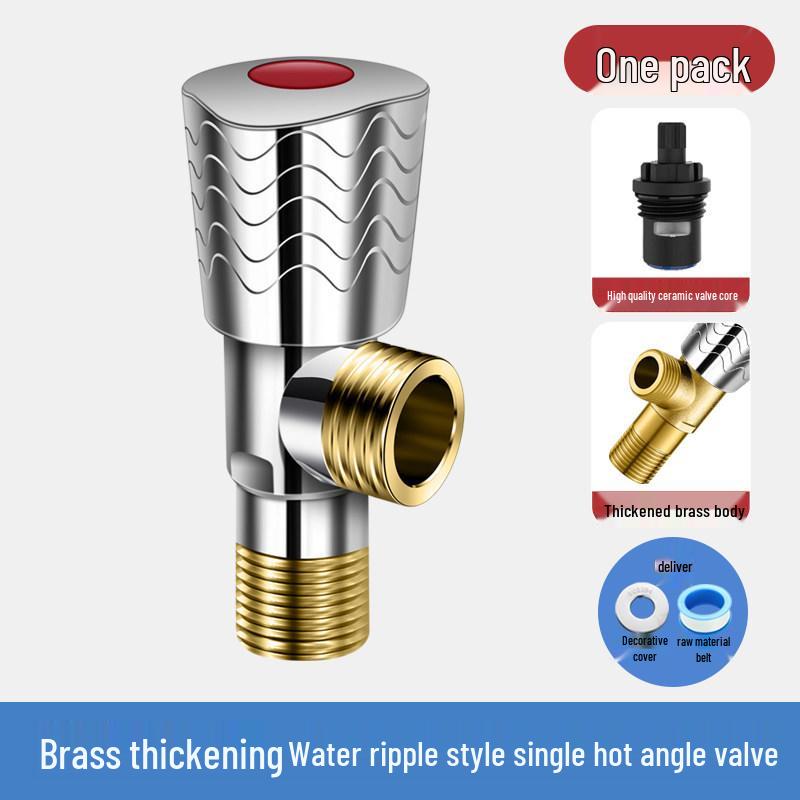 Universal All-Copper Dual Outlet Angle Valve for Household Hot/Cold Water Systems