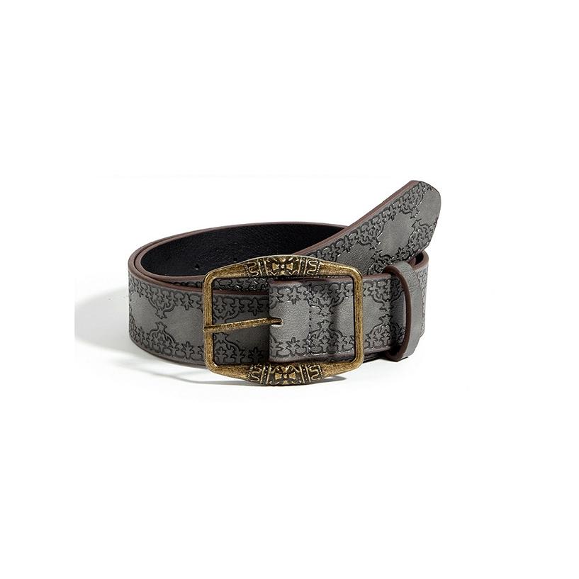 Retro Pattern Print Belts Women Pu Leather Buckle Pin Waist Belt Y2K Vintage All-Match Waistband Accessories